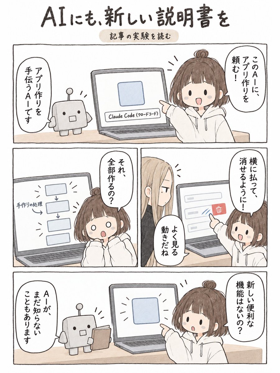 hbryg5's tweet photo. Xcode公式スキルをClaude Codeへ渡す
・公式スキルをAIに読み込ませる
・画面を操作して動作を確かめる
新機能の使い方と確認の手順を渡せます。
#ClaudeCode #Xcode #漫画が読めるハッシュタグ
@singo405 さんの投稿より https://t.co/dDAqNySzJN