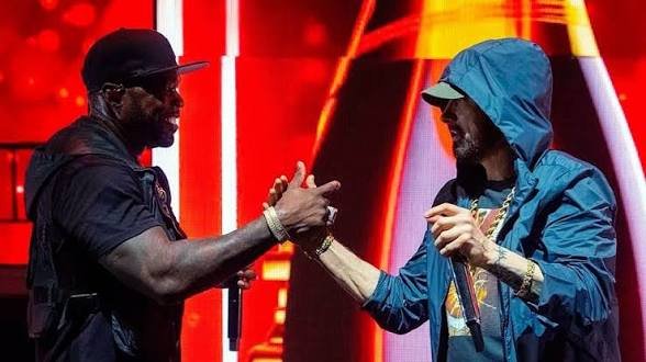 Shadyind's tweet photo. 🚨 50 Cent: “I’ve never tried to outshine the master. Eminem is why I got the opportunity. When I’m selling 13 million records, he sells 24 million.”

“So, when Paul said I was more popular than Em, I was like ‘No bro, Em’s the guy, it’s just stupid’. Eminem is 50 Cent bro. There is no 50 Cent without Em.”