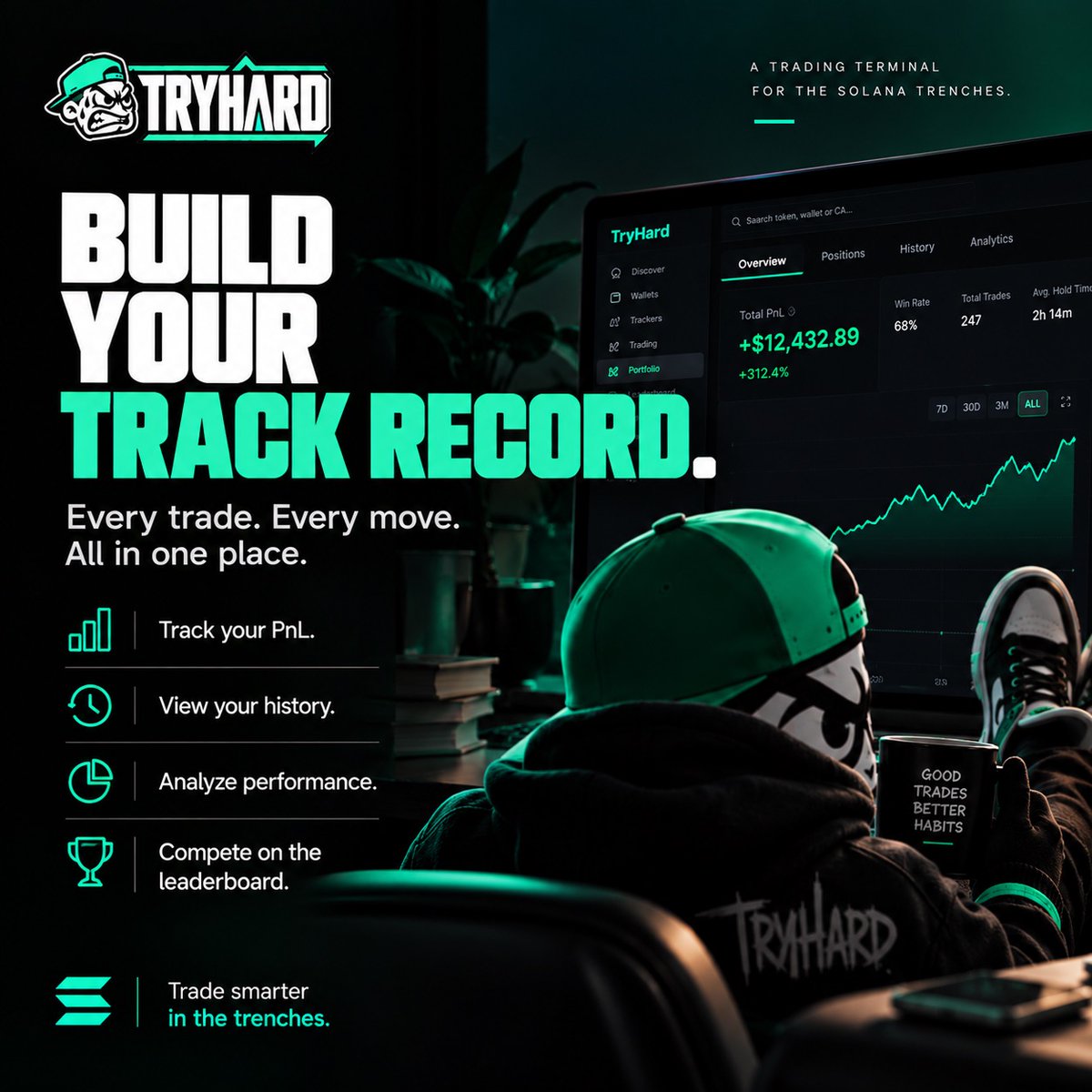 tryhard_fun's tweet photo. From discovering your next trade to tracking your results.

One workspace. One mission.

A trading terminal for those who trade harder.

The trenches aren't for casuals. https://t.co/dQMsxzqYEN
