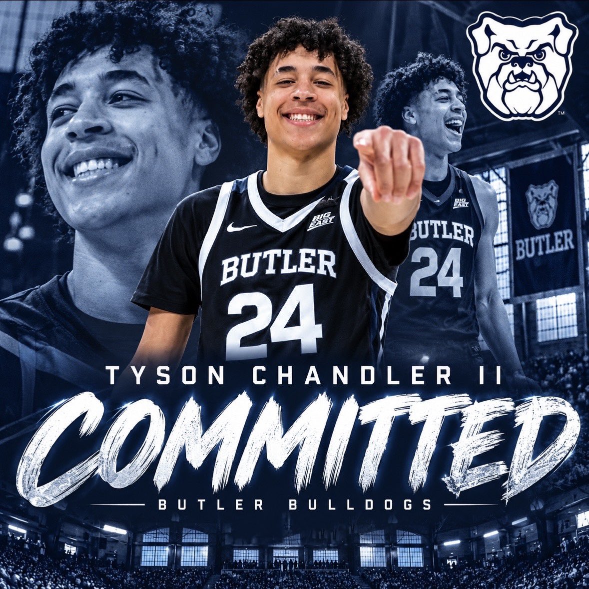ButlerGuru's tweet photo. Let’s go!

2027 prospect, Tyson Chandler II (@TysonChandlerII), has committed to the Butler Bulldogs!

Welcome to Butler Nation!

#DawgsOnly https://t.co/F8d2ndkFgv