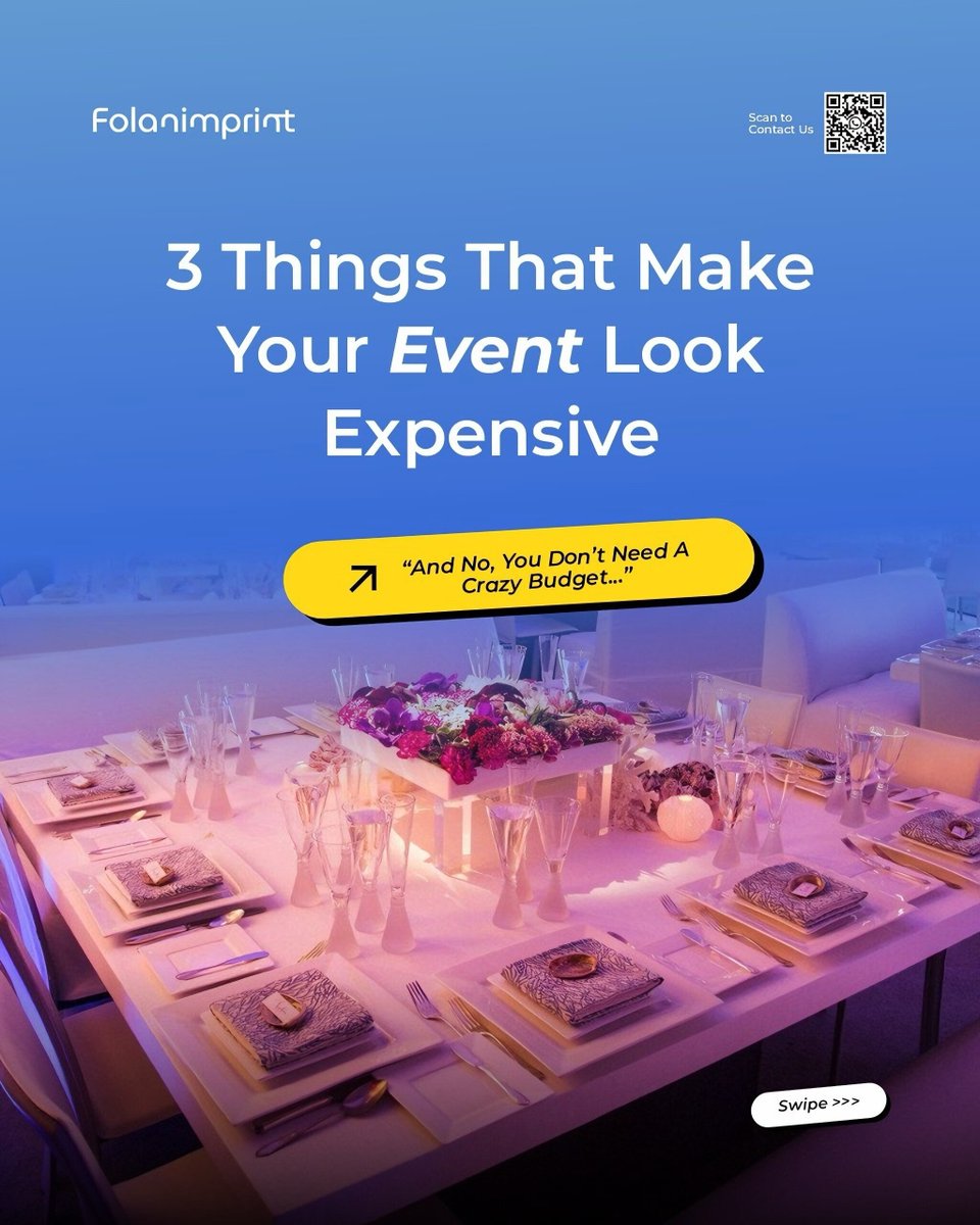 folanimprint's tweet photo. Your Event branding can look expensive!

Just take note of the following touch points 
#eventbranding #branding #folanimprint #printing https://t.co/ouWS9Xl519 https://t.co/FAXTptigDM