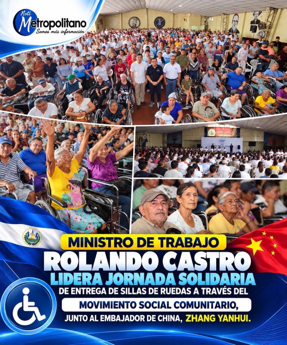 NotiMetropolita's tweet photo. Nacionales | Ministro Rolando Castro reconoce labor social del Movimiento Social Comunitario

El ministro de Trabajo, @RolandoCastroSv, expresó su agradecimiento al Movimiento Social Comunitario y al embajador de China en El Salvador, Zhang Yanhui, por sumarse a iniciativas de apoyo para las familias salvadoreñas.

Castro destacó los 16 años de trayectoria de la organización y señaló que su labor se ha extendido a 10 departamentos del país, llevando ayuda a comunidades que más lo necesitan.