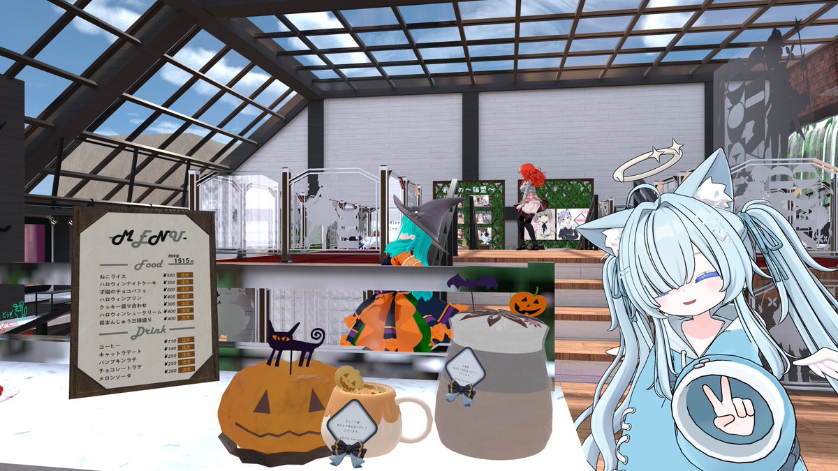 nagi60415346's tweet photo. #猫盟 に遊びにいきましたー！
ハロウィンメニューを頼んでいっぱいお話しましたー♪
おっきい狼さんの背中にも乗せてもらいました https://t.co/n1DkNbVwKB