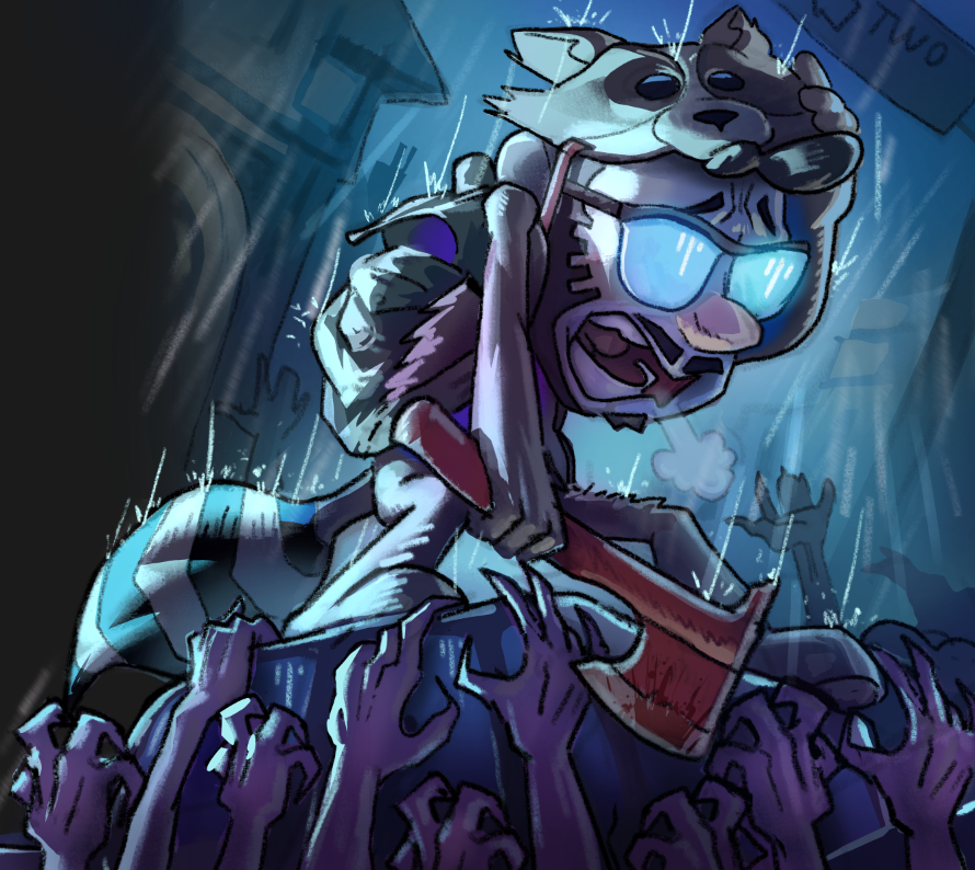 herr_lorenz_'s tweet photo. Mi última miniatura para el señor @BaityBait ! 🧟‍♂️🦝 https://t.co/hrqjmEWPio