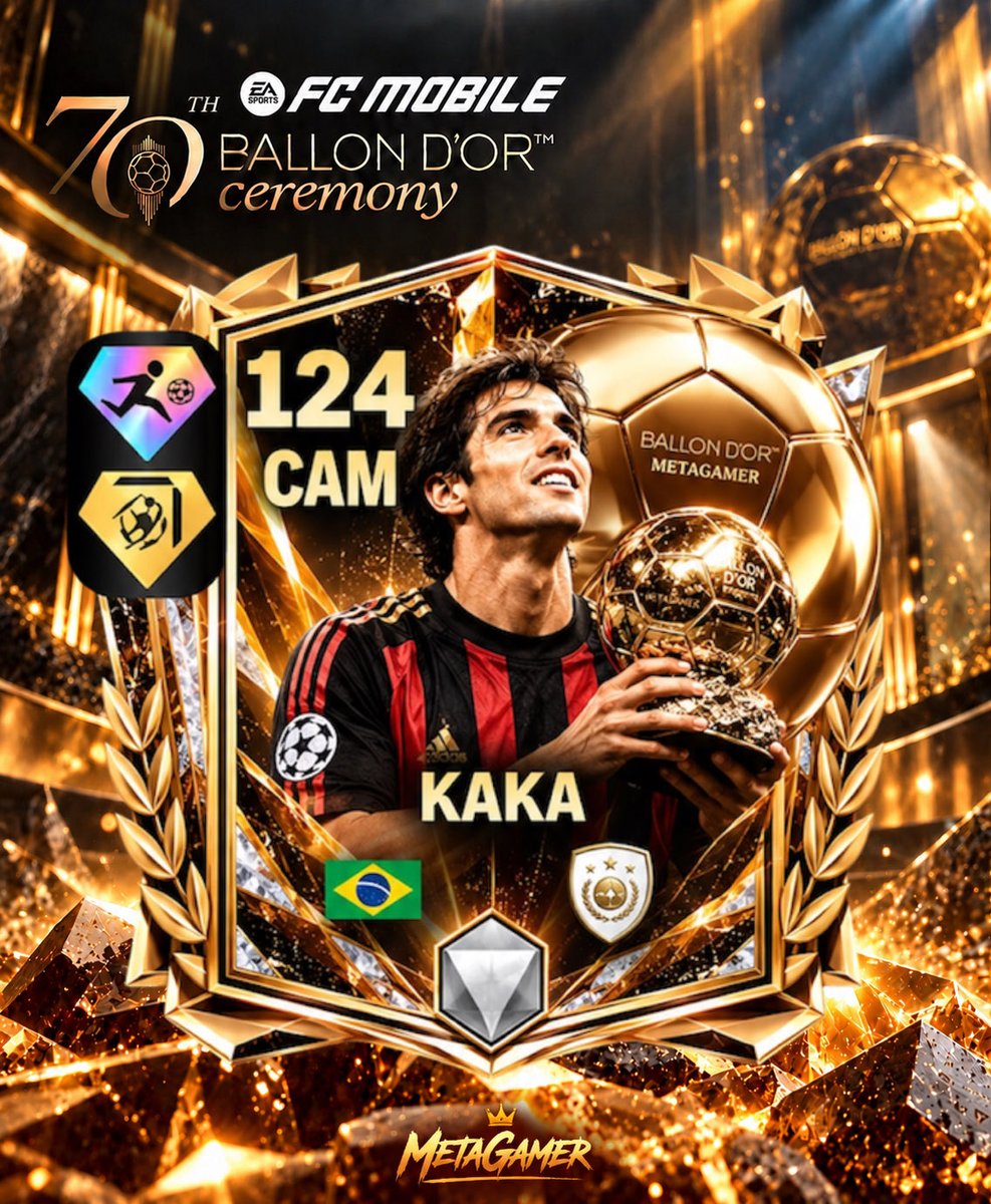 MetaGamerNo1's tweet photo. 🔥Here are my concepts for 124 OVR Ronaldinho, Kaká and Eusébio! 🤩

EA seems to have put the BEST cards behind boxes… 💔But there’s still hope that we’ll get some of these amazing cards through Drafts! 👀

🙏 Let’s hope EA gives F2P players a chance to get these top cards too! https://t.co/lnT0sS0bYS