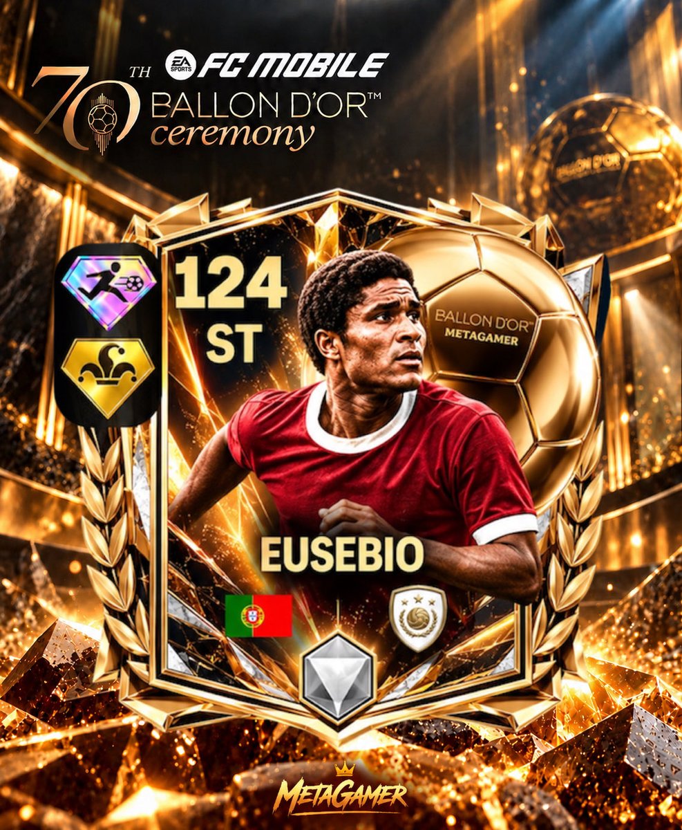 MetaGamerNo1's tweet photo. 🔥Here are my concepts for 124 OVR Ronaldinho, Kaká and Eusébio! 🤩

EA seems to have put the BEST cards behind boxes… 💔But there’s still hope that we’ll get some of these amazing cards through Drafts! 👀

🙏 Let’s hope EA gives F2P players a chance to get these top cards too! https://t.co/lnT0sS0bYS