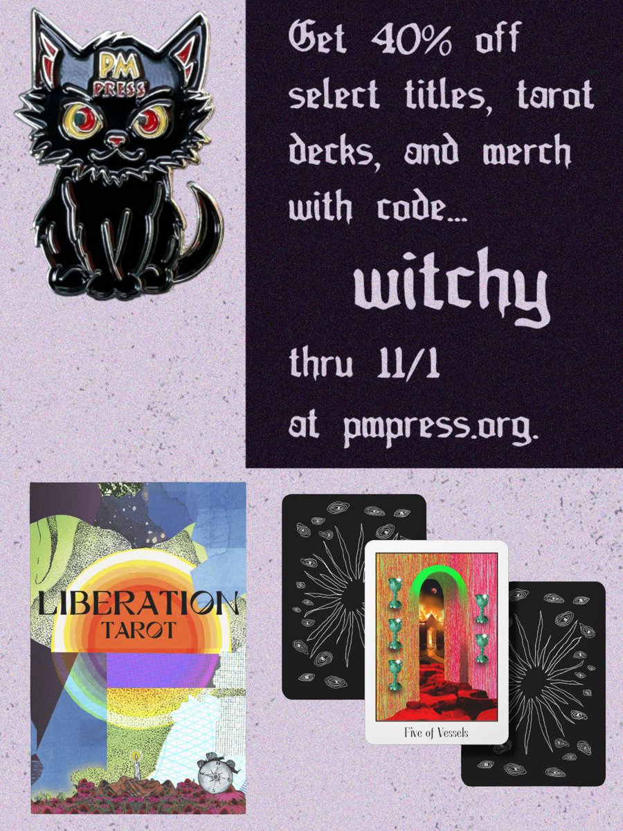 PMPressOrg's tweet photo. Books to Bewitch You
Get 40% of select titles, tarot decks, and merch with code WITCHY thru 11/1 here: https://t.co/0c7LfvmWsA https://t.co/3nN6Pt83X8