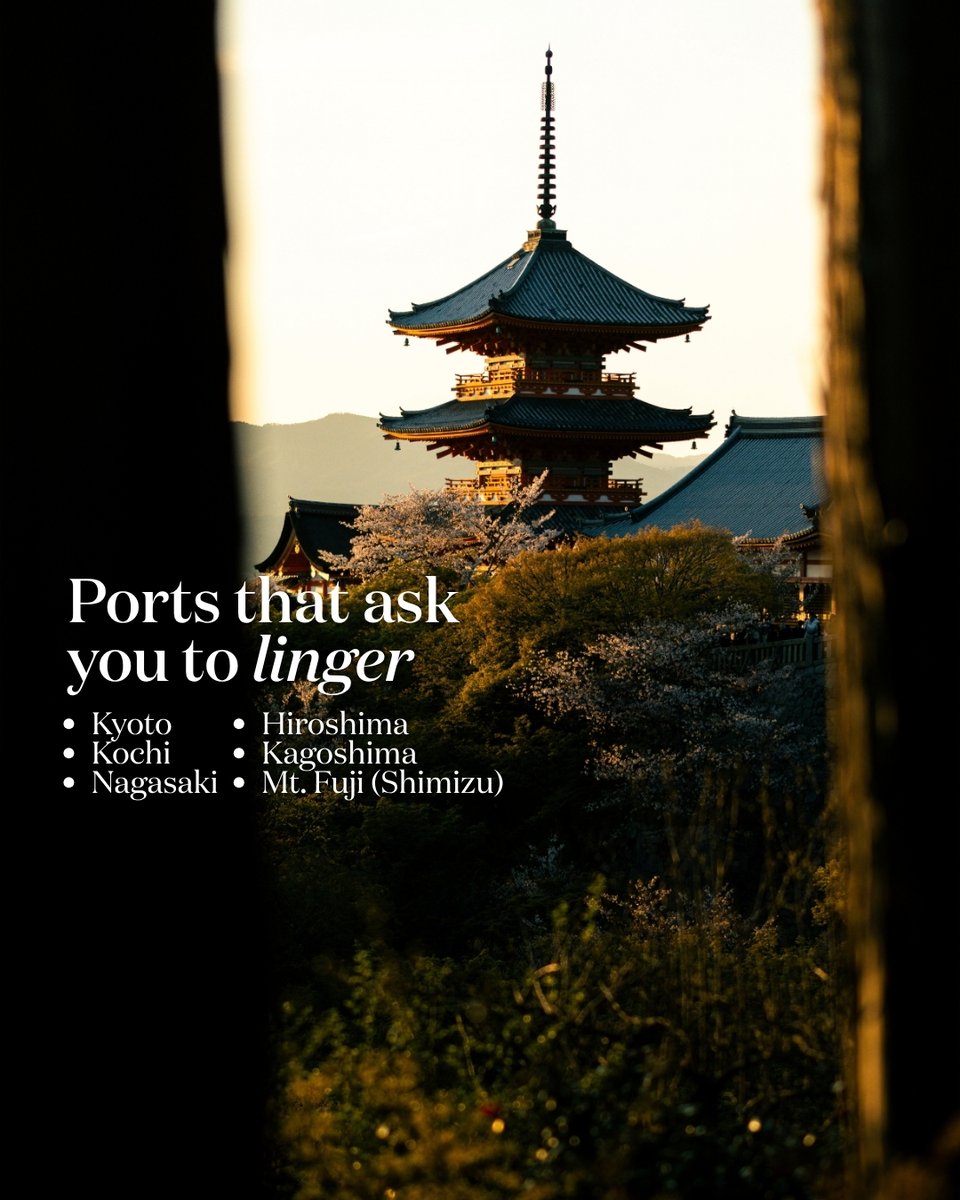 PrincessCruises's tweet photo. Japan is best experienced at an unhurried pace.🇯🇵✨

Sail from port to port, discover centuries-old traditions and vibrant cities, and return to the comfort of Princess each evening. https://t.co/DHE7Fq9nsD https://t.co/2BolMBWw9O