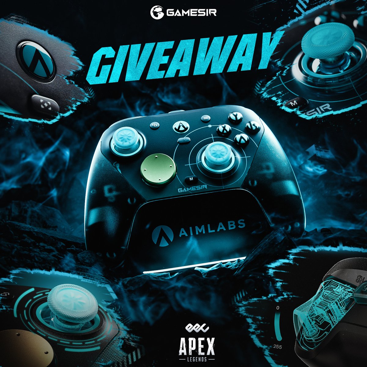 EternalEEC's tweet photo. 🎁 GameSir $50k Invitational Giveaway🎁

The battle begins tonight! Monday 19th @ 7EDT! 🔥

To celebrate the launch of the GameSir Apex Legends Invitational, we're giving away 5 @mygamesir flagship esports controllers to the community!

🎁 Prize (5 Winners):   
5x G7 Pro 8K PC Aimlabs Edition PC

✅How to enter:

❤️Like this post

💽Follow @EternalEEC and @mygamesir
 
📡Repost this post

Ends October 23
Good luck, Legends! 🏆