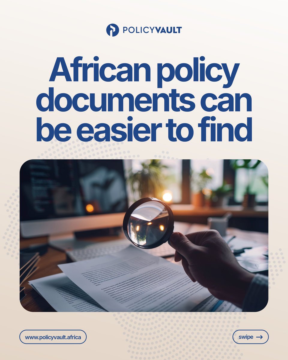 afr_policyvault's tweet photo. Policy Vault brings policies, regulations and government documents from across African countries and sectors together in one searchable repository.
Explore the repository at https://t.co/k8zdjrSuam.
#PolicyVault #AfricanPolicy #PolicyResearch #PublicPolicy #AfricaDevelopment https://t.co/OYnuKey1kP