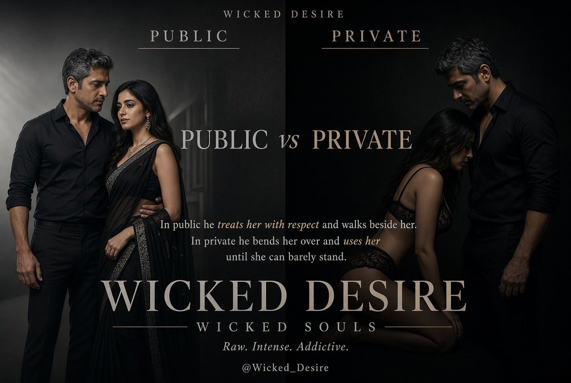 Wicked_Desire's tweet photo. In public he treats her with respect
and walks beside her.
In private he bends her over
and uses her until she can barely stand—
two faces of the same obsession.
@Wicked_Desire
#DarkRomance #WickedDesire #WickedSouls #PublicVsPrivate #DarkDesires #Obsessed https://t.co/sUjS6KBKBx