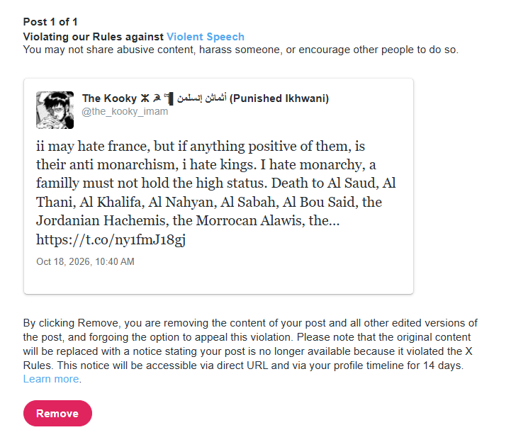 Ikhwani_kooky's tweet photo. locked for 30 days because i pissed of a khaliji faggot, rexeet for moots @the_kooky_imam https://t.co/AQC1TpQJmI