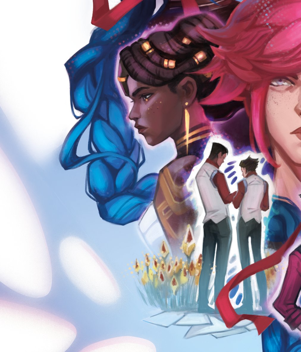 IrinaRinnalien's tweet photo. Slept for about 14 hours after finishing this one. Worth it. Here’s a peek at the cover I made for the Arcane zine ✨

#Arcane #ArcaneFanart #Jayvik #Viktor #Jayce #Mel https://t.co/JrM98kXnoE