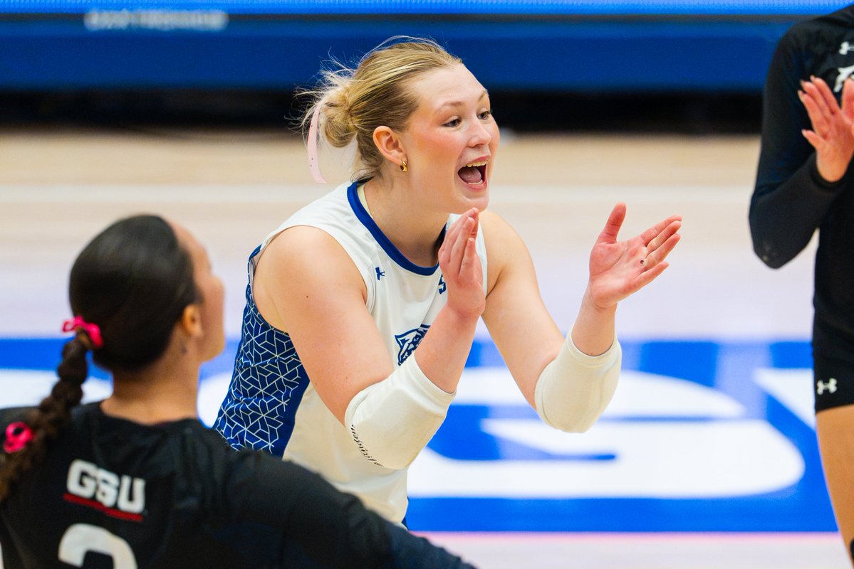 GSU_Vball's tweet photo. Mentally still here 🎞️

#LightItBlue | #Elevate https://t.co/VNBsLB6YaH