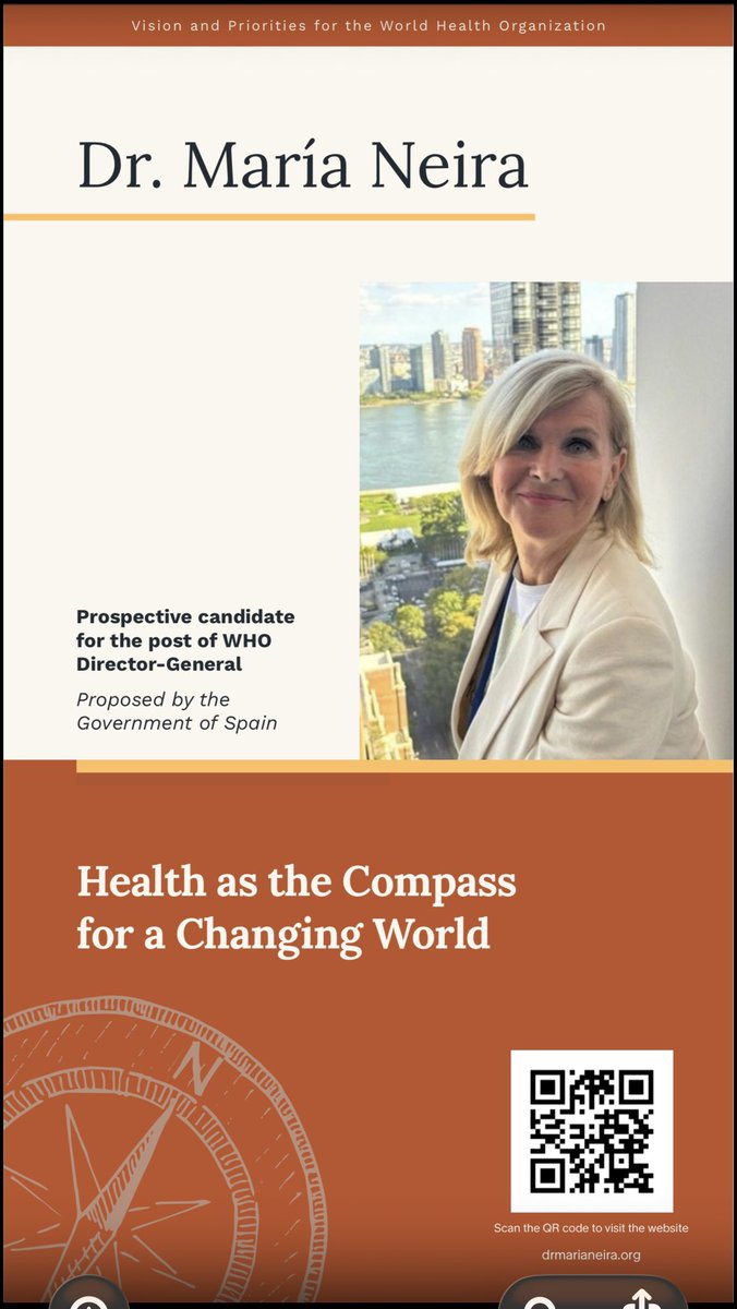 DrMariaNeira's tweet photo. Here it is! My vision and priorities for leading @WHO.

Driven by global health, grounded in experience and inspired by what we can achieve together.

More to come. If you believe in the power of public health, join me. https://t.co/jRera1mD0M