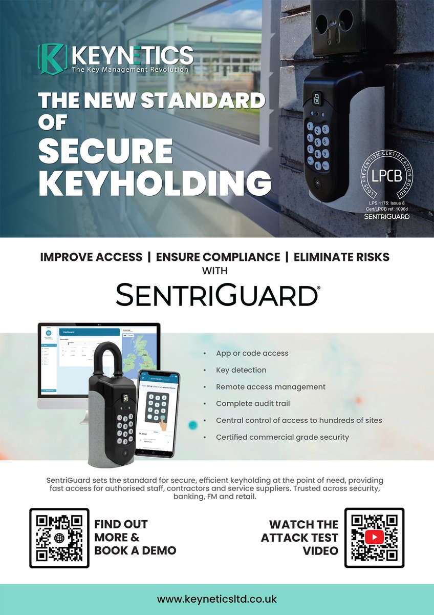 FMUKmagazine1's tweet photo. Latest Issue 📰: Smart #KeyManagement systems like SentriGuard allow physical #keys to be stored #securely at a property while authorised contractors can be given controlled #access when they need to attend.

➡️https://t.co/Wny25k3kDf
#facman #FacilitiesManagement #Keynetics https://t.co/61X2BdHk14