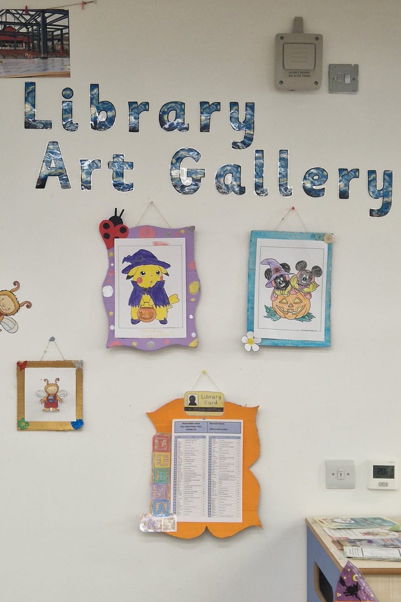 LibrariesNL's tweet photo. #NewmainsLib have created this fantastic Library Art Gallery. Pop along to the library and colour something in to get it added to the display. https://t.co/9OM80z4GOg