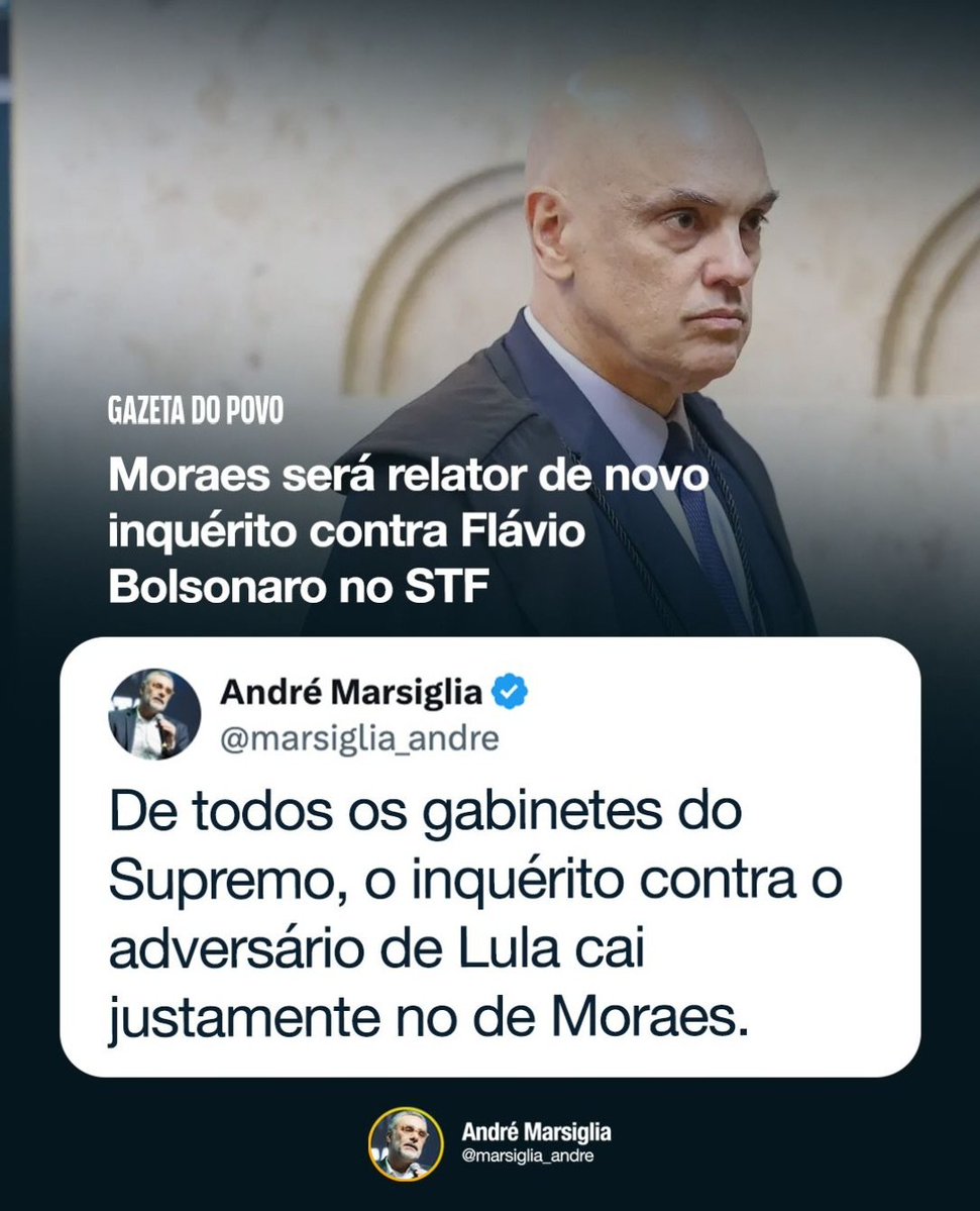 MachadoDarlon's tweet photo. 🆘️⚖️🇧🇷🚨 De todos os gabinetes do Supremo, o inquérito contra o adversário de Lula cai justamente no de Moraes. A Polícia Federal encaminhou ao Supremo Tribunal Federal (STF) uma nova investigação contra o senador e candidato à Presidência Flávio Bolsonaro (PL-RJ), para apurar suspeitas de lavagem de dinheiro envolvendo sua relação com o advogado Willer Tomaz. O ministro Alexandre de Moraes foi sorteado para relatar o caso, distribuído à Corte há pelo menos uma semana. A defesa de Flávio Bolsonaro afirmou que a relação entre o senador e o advogado Willer Tomaz se limita à amizade entre as famílias. Em nota, classificou como falsas as informações de que Flávio teria compartilhado uma conta bancária com Tomaz ou com empresas ligadas a ele.