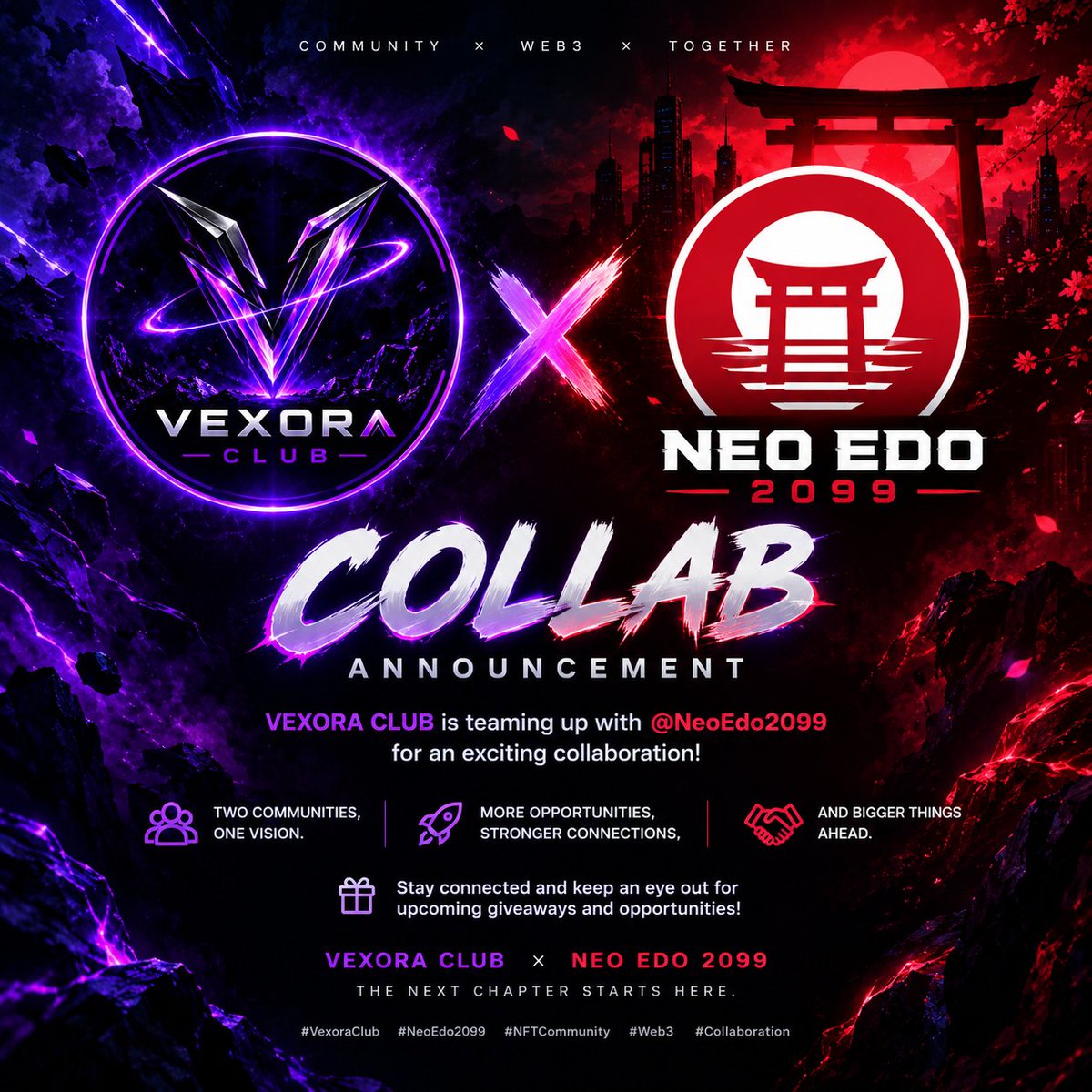 VANTA_MR7's tweet photo. 🔥 NEO EDO 2099 | COMMUNITY RAFFLE 🎌

🎁 20 SPOTS UP FOR GRABS!

🏆 10× GTD
⚡ 10× FCFS

⏳ Duration: 24 Hours

✅ Follow @NeoEdo2099+ @VexoraClub

❤️ Like + 🔁 Repost
🔔 Turn on post notifications

Good luck, everyone! 🍀🔥

#NeoEdo2099 #NFTGiveaway #GTD #FCFS #Web3 https://t.co/hI2RPoaudM