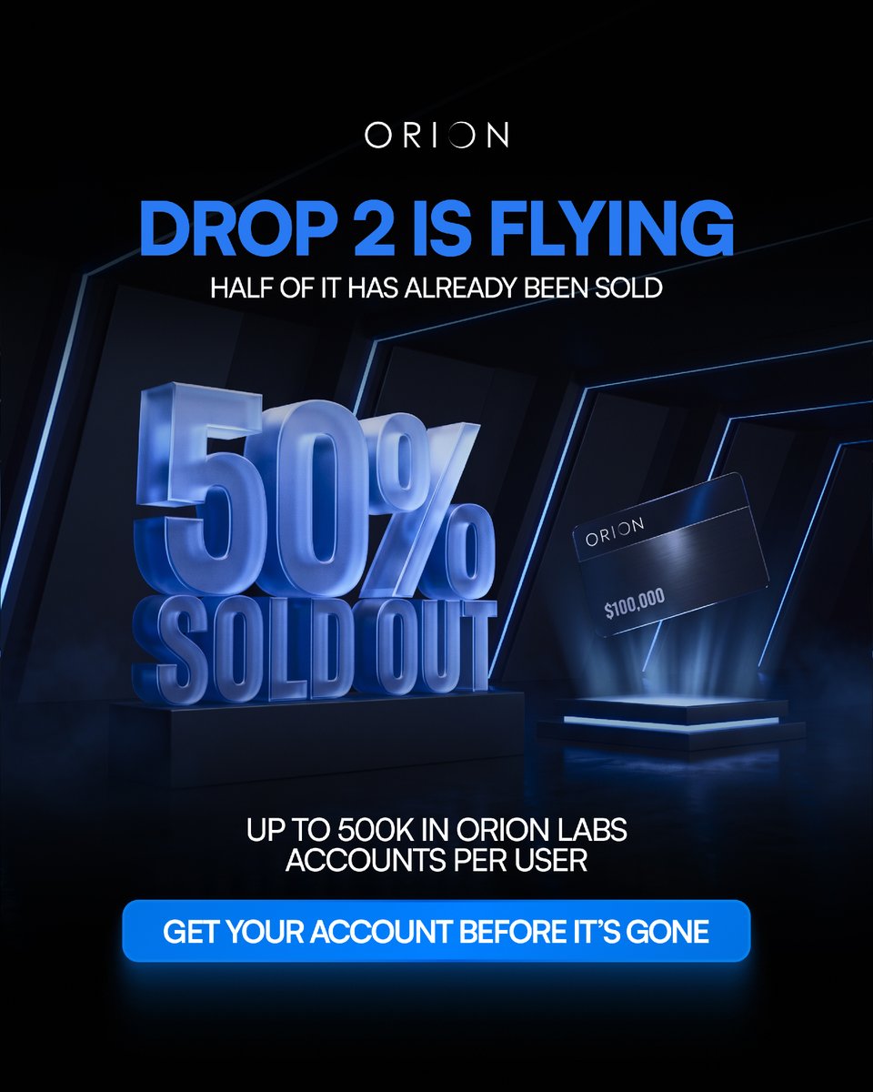 Orionfundedcom's tweet photo. ALMOST 50% ALREADY CLAIMED 🚨

Orion Labs Drop 2 is flying! Don't be the one who misses out 👇

https://t.co/jkAEcI7zJH https://t.co/P9gAohjS9E