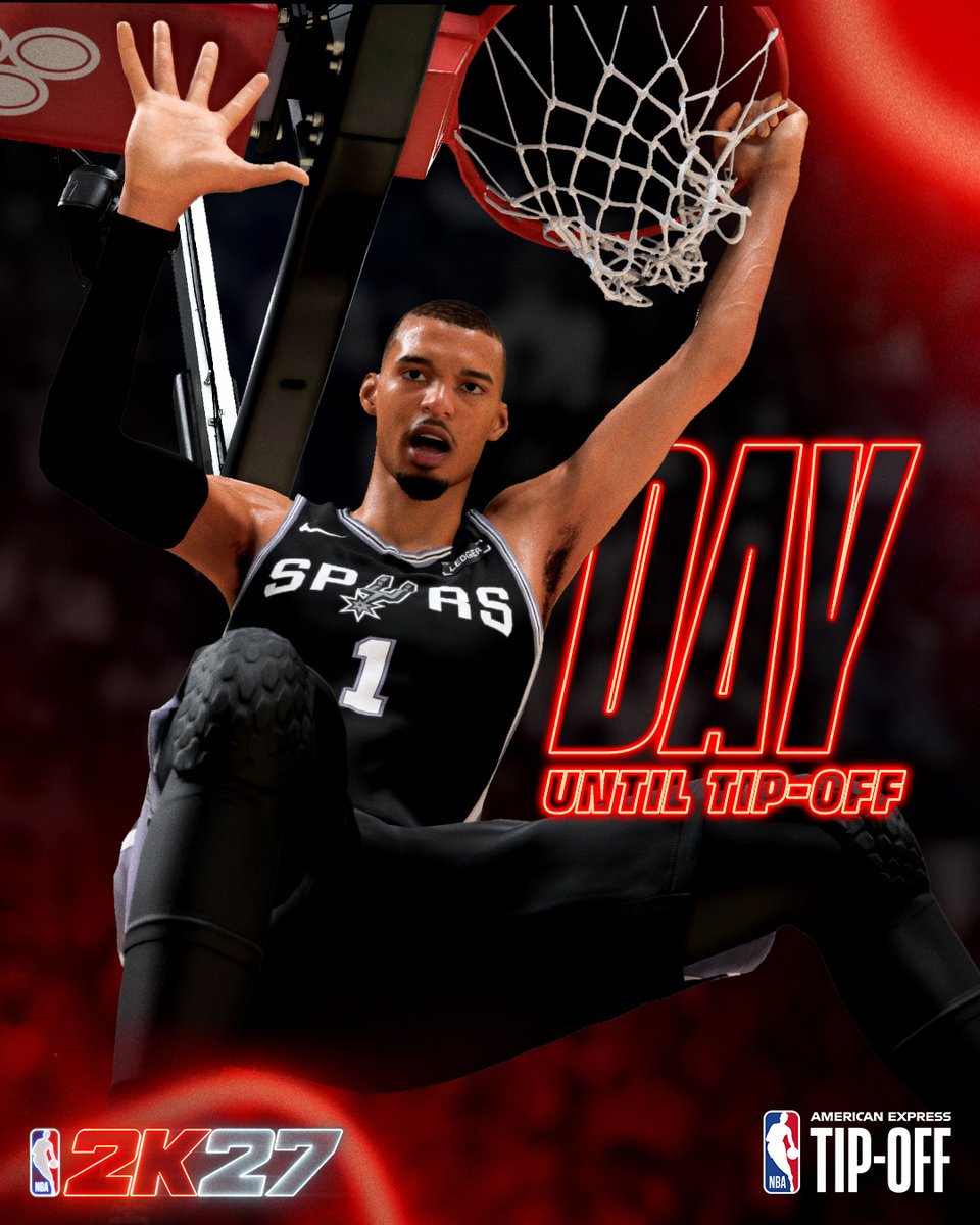 NBA2K's tweet photo. 1️⃣ day left before the 2026-27 NBA Season Tip-Off! 🏀

Who’s winning it all? 🏆 https://t.co/z1YAUqDdbl