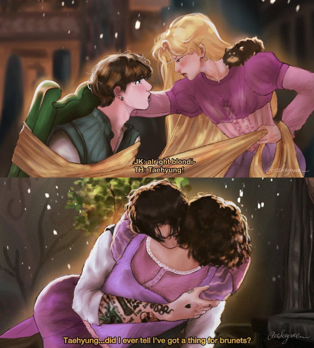 eskeyvee's tweet photo. #taekook x tangled ⋆.˚🪻༘⋆🦎☀ https://t.co/0JAcQ2vwOF