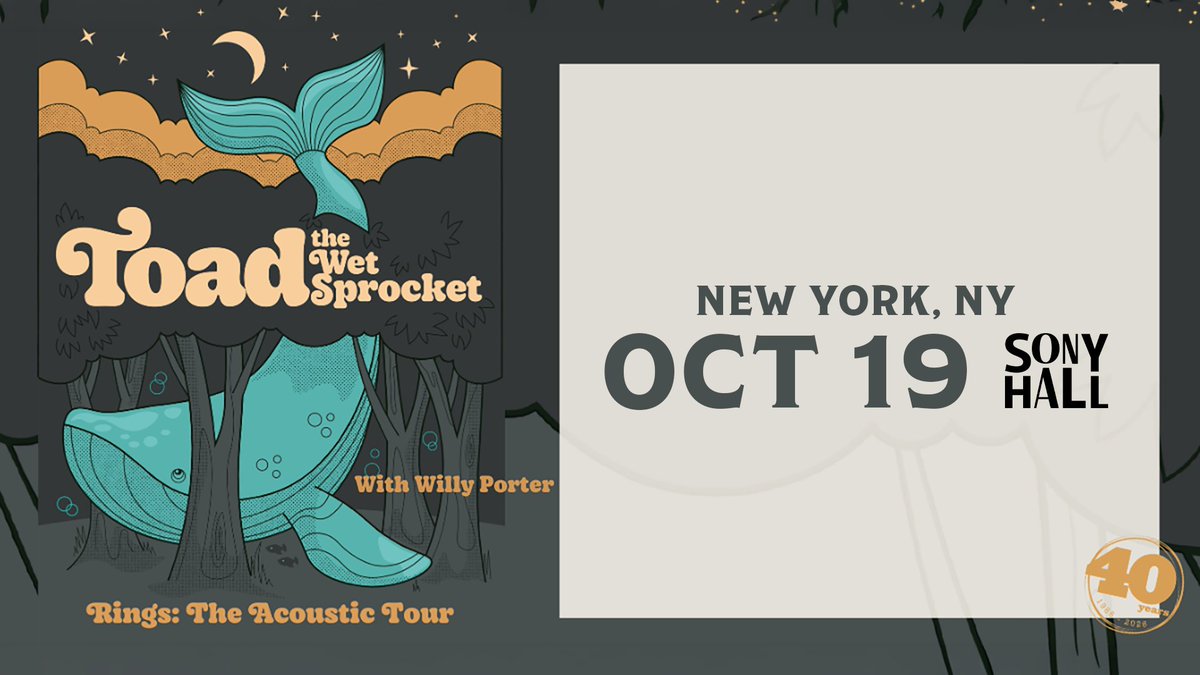 SonyHall's tweet photo. Tonight! Toad the Wet Sprocket and Willy Porter live at Sony Hall. Make sure to secure your tickets now!

https://t.co/JzQNsiuy0u https://t.co/SASeo5zsBw