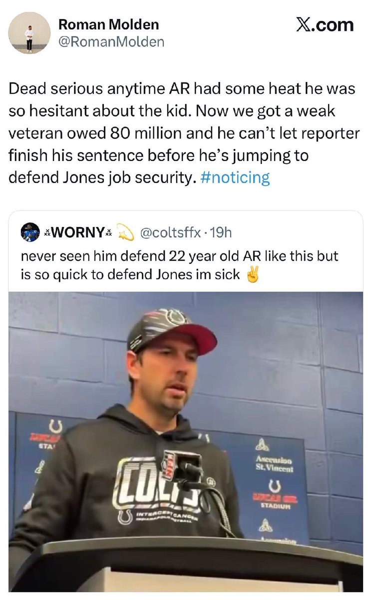 Mike_NYY's tweet photo. Oh Colts fans I feel your pain...

There's nothing quite like the "Daniel Jones QB1 era."

You almost feel gaslighted as a fan because you know you're watching dog shit, subpar QB play, but his coaches will defend him til no end because he's a good soldier and works hard. https://t.co/wu1qB63rjW