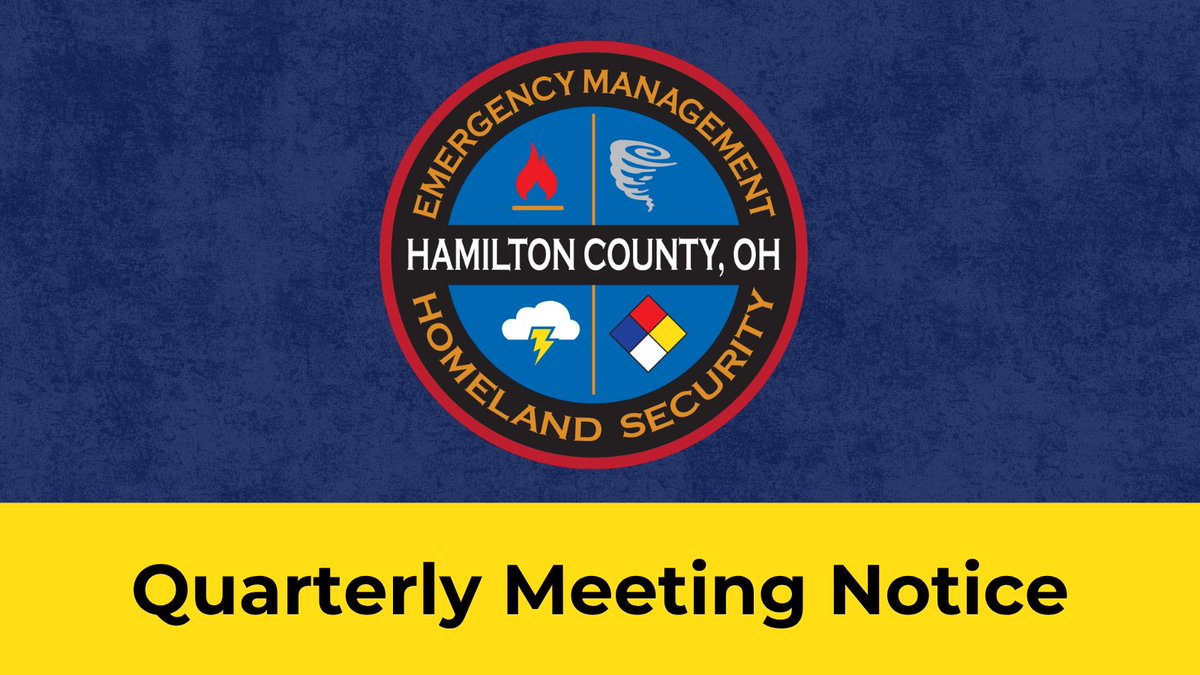 HCEMA's tweet photo. FYI: The Quarterly Meeting of the EMHSA Executive Committee will be held on October 26, 2026 at 3:30 p.m. at the Hamilton County Central Campus (1701 Patricia McCollum Way, Cincinnati, OH 45237). https://t.co/7bYpIhC4E3