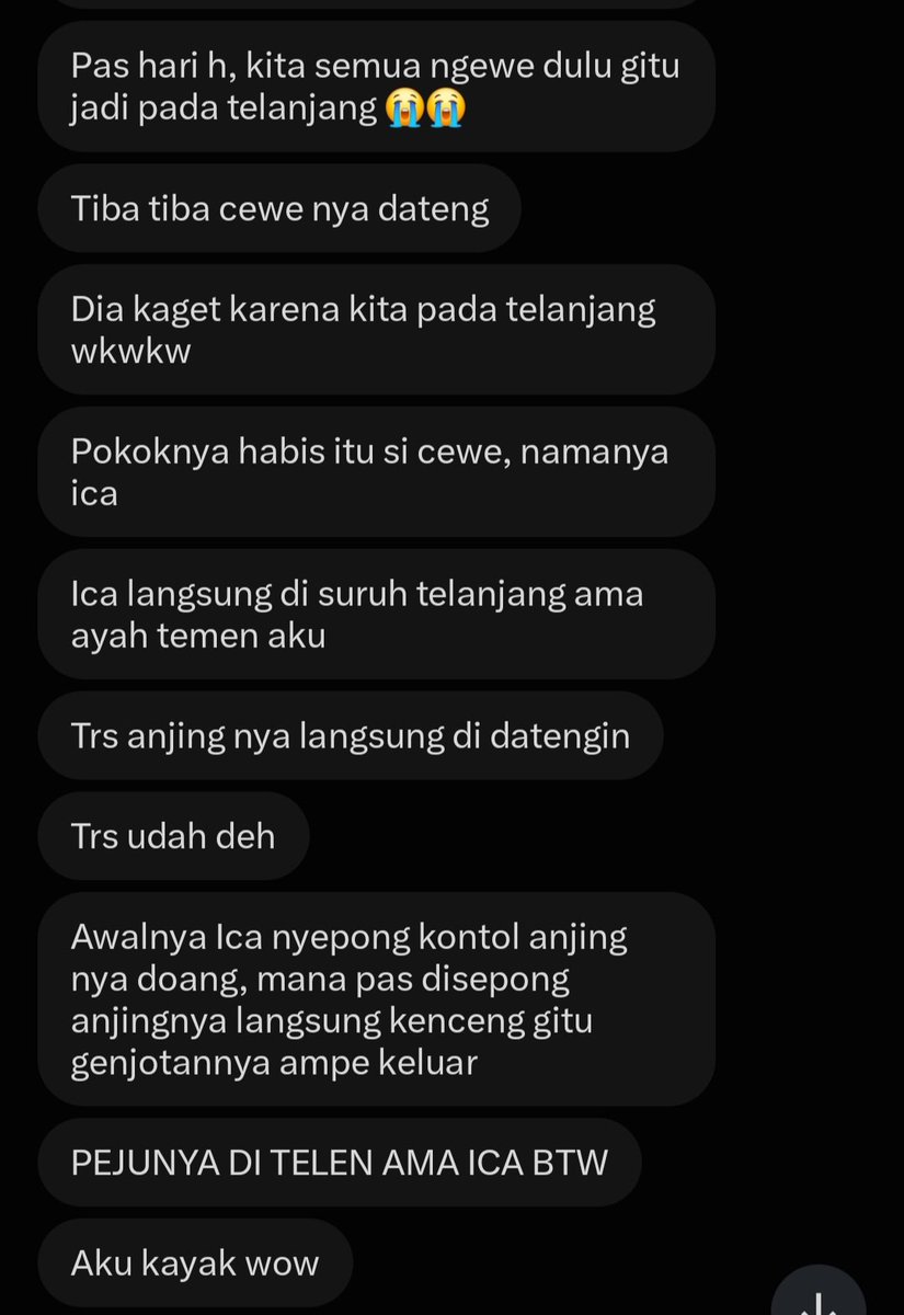 masallkcc's tweet photo. bener² makin liar banget ketos ini bo cw terus di gb sama anjing mana cwnya juga mau² aja, dan ngak jijik malah snge lihat cwnya di ewe anjing, pasti nanti dekel km bakal nyuruh km ngw sama anjing juga tanpa ayh temnmu ikut, jadi making lcr banget ketos lnte sklhan ngw sm anjing https://t.co/DtWhfwj3at