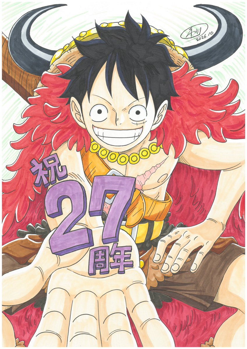 pewpiece's tweet photo. New special art celebrating 27th anniversary of onepiece Anime https://t.co/un3GsTglUN