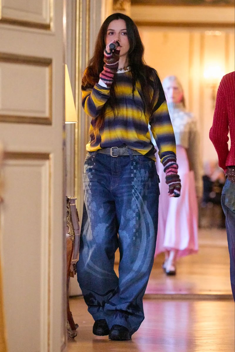 underscorestyle's tweet photo. Oklou also seen wearing these Paolina Russo (AW26 Wayfound) jeans for her live performance of choke enough during Copenhagen Fashion Week! https://t.co/KC5R11dwUo