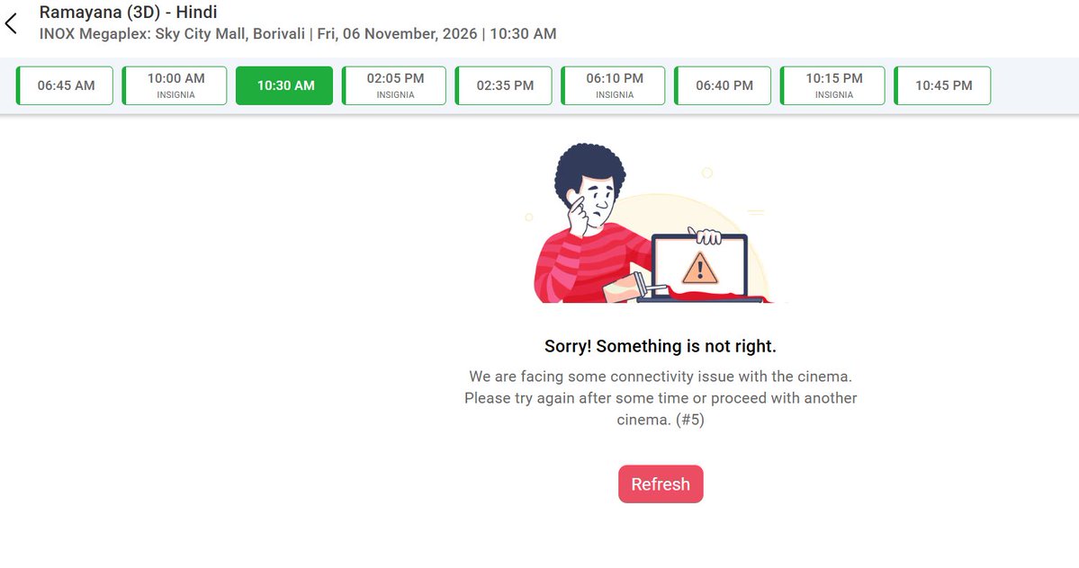 Karan1vrm's tweet photo. Ramayana booking have literally crashed Bookmyshow site. Insane craze 😱😱 https://t.co/vY3HI0j4K3