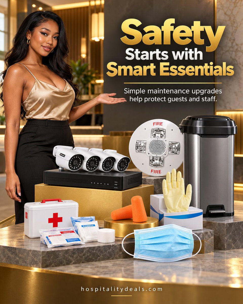 hospitalitydeal's tweet photo. What safety essential does your property always keep readily available? Share your answer below and help other hospitality professionals prepare smarter! 👇
https://t.co/JCwKqCvX1Y
#HospitalityDeals #BuildingCommunity #HospitalitySafety #SafetyEssentials #HospitalityIndustry https://t.co/pW93yL4x9x