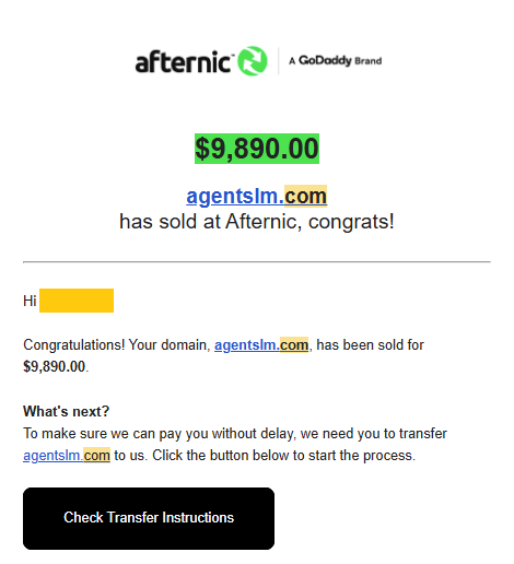 metauniversum's tweet photo. I dont like to share my sales but Ive learned a lot from others here so why not. Here is one from february this year.

Paid: $15
Hold time: One year

Big thanks to @afternic  for the smooth transaction

#domains #domainInvesting  #domainsales https://t.co/iMf67AicOy