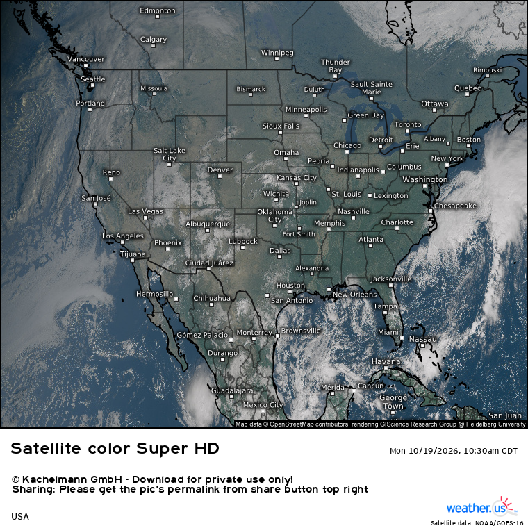 WeatherdotUS's tweet photo. Here's a look the visible satellite imagery of the continental USA this noontime based on data from GOES-19. Standing out on the right is a nor'easter, which is expected to cause hazardous coastal conditions along the Mid-Atlantic through mid-week.

https://t.co/n7UDjemFFN

TT https://t.co/PmqCiZHazu