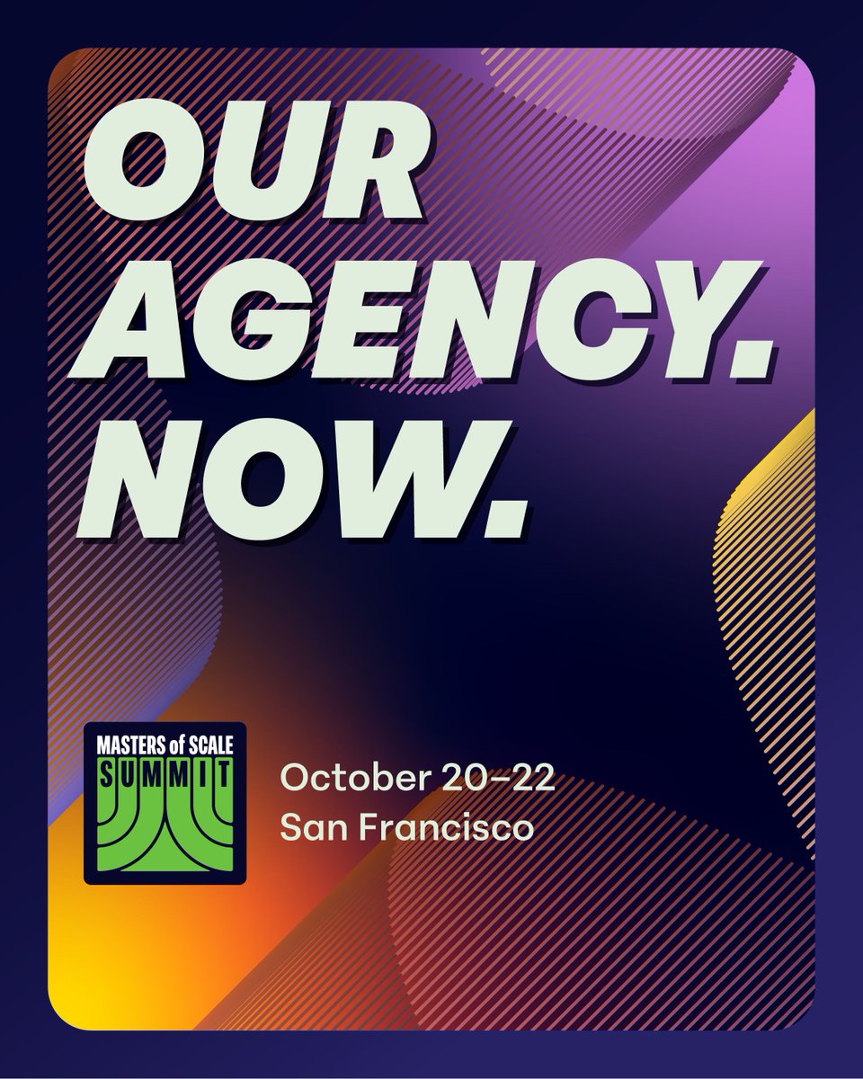 ericries's tweet photo. Looking forward to joining Masters of Scale Summit in San Francisco, October 20–22!

Building companies that last requires more than great ideas. It takes a willingness to challenge assumptions, rethink how organizations operate, and continuously learn from one another.

I'm excited to connect with founders, entrepreneurs, and leaders who are pushing boundaries and exploring new approaches to innovation, leadership, and long-term growth.

Grateful to @ReidHoffman, Jeff Berman, and the @mastersofscale team for bringing together such a thoughtful community. Looking forward to the conversations ahead!

#MoSSummit #Summit2026