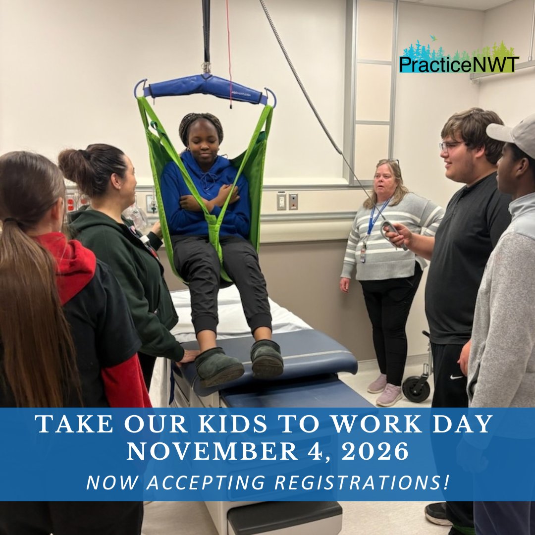 PracticeNWT's tweet photo. Have a grade 9 student curious about healthcare? Register now for Take Our Kids to Work Day – Nov 4! In-person in Yellowknife &amp; Hay River, or virtual across the NWT. 

Deadline: Oct 30, 12 PM. Info: https://t.co/3m8sm9H0mr https://t.co/7iH4UHSHKW