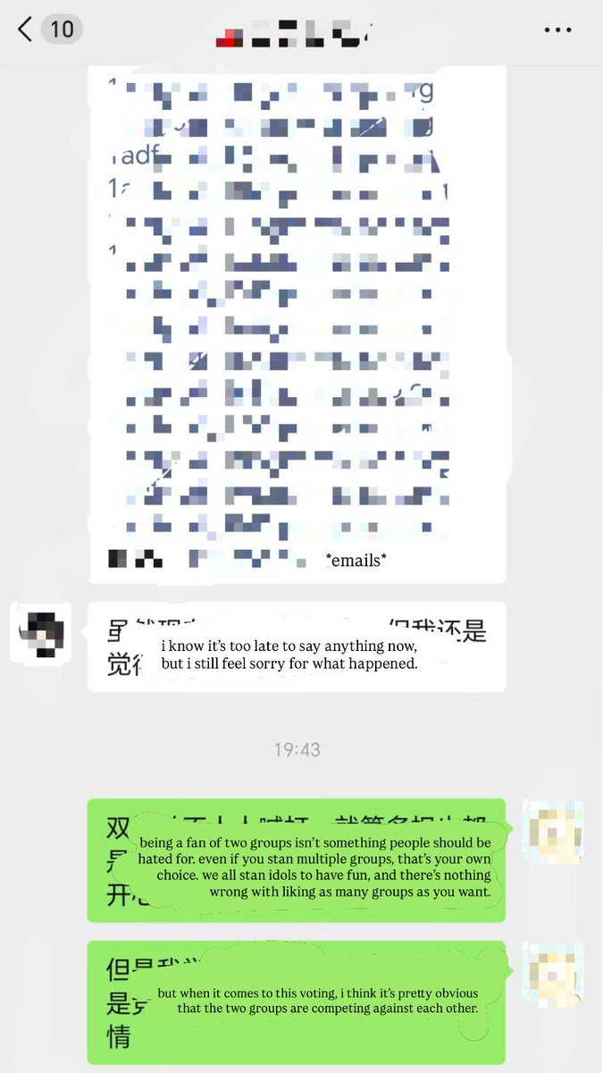 mniiowon's tweet photo. october 14: i was informed that ina allyz fanbase’s email accounts had been used to vote for another group.

october 15: chinese allyz reported that their group had been infiltrated by the same fandom, with BOTH email services and voting strategies being shared with their fandom. https://t.co/0zX4LbSoQq