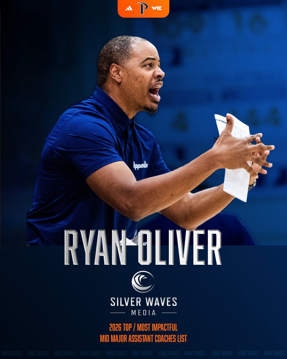 PepperdineMBB's tweet photo. Two of the best in the business 🤝

Congrats to Graham Bousley and Ryan Oliver on earning spots on @SilverWaveMedia's list of top and most impactful mid-major assistant coaches!

🔗: https://t.co/2ToDbz7viP

#MakeWaves @PepperdineWaves https://t.co/ZQx365FvfY