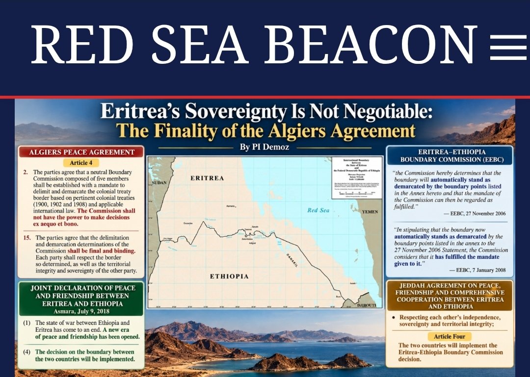 Yehdavid's tweet photo. #Eritrea's Sovereignty Is Not Negotiable: The Case for Anticipatory Self-Defence is Under the UN Charter. Int'l law can't require a state to wait to be attacked. Assab is settled: Algiers Agreement final &amp; binding, EEBC 2002 + 2007, Jeddah 2018.
👇👇👉
https://t.co/DhLiCvuYvR https://t.co/akdNa6HHqS