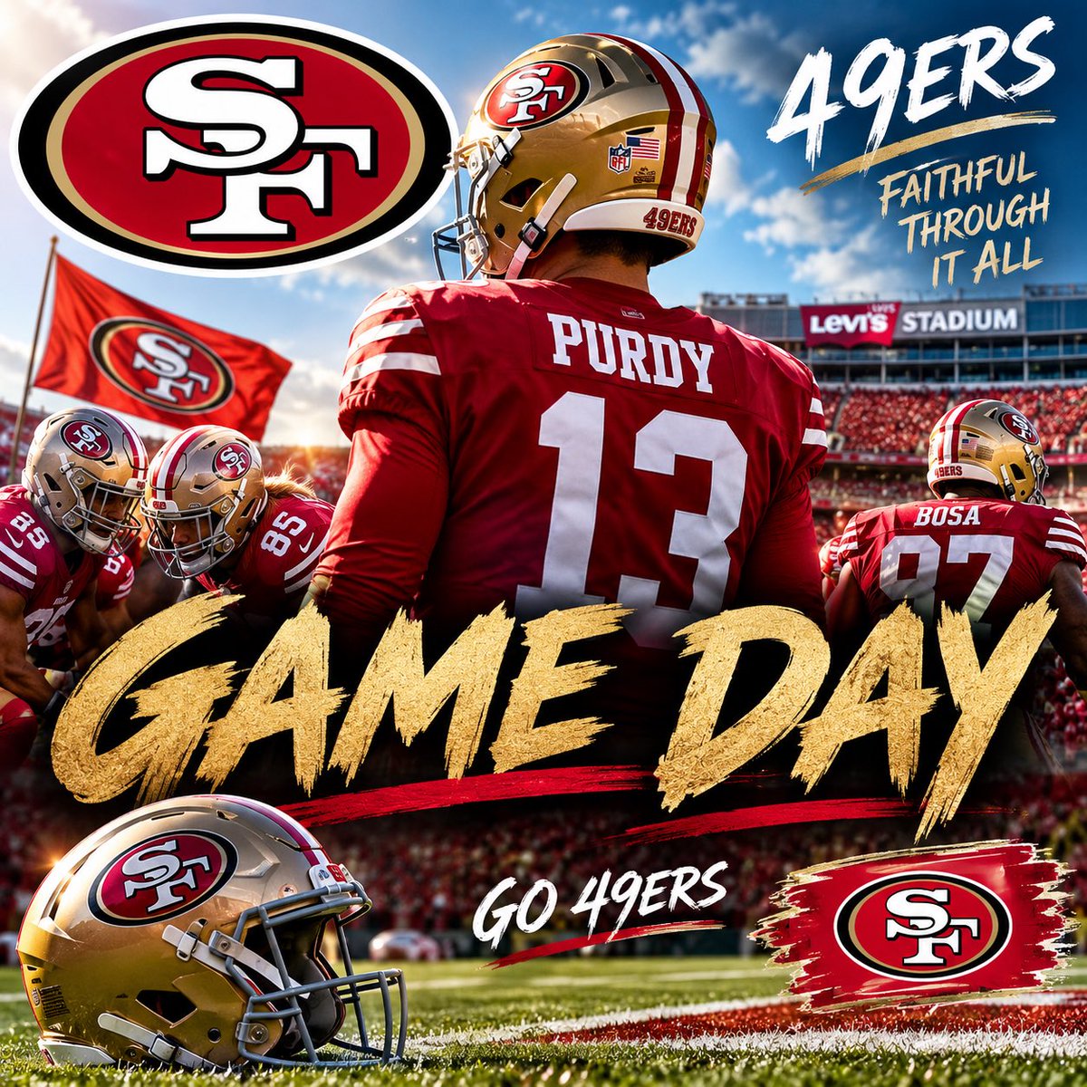 EspBen24's tweet photo. 🏈🔥 LET’S GO, 49ERS! FAITHFUL THROUGH IT ALL! ❤️💛 GAME DAY IS HERE! The Faithful are ready! Bang Bang Niner Gang! 🏆❤️💛
#FTTB #49ers #NinerGang #49ersFaithful #BangBangNinerGang #GoNiners #NFL #GameDay #SanFrancisco49ers #QuestForSix #RedAndGold #FaithfulThroughItAll https://t.co/MQsh63arcg