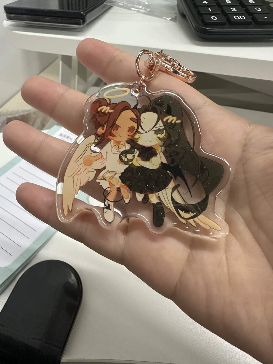 FQMerch's tweet photo. Here's a peek at Moon's (barawrah on tumblr) cute angel/demon fengqing keychain! 😇😈 https://t.co/N5JDV5XVMv