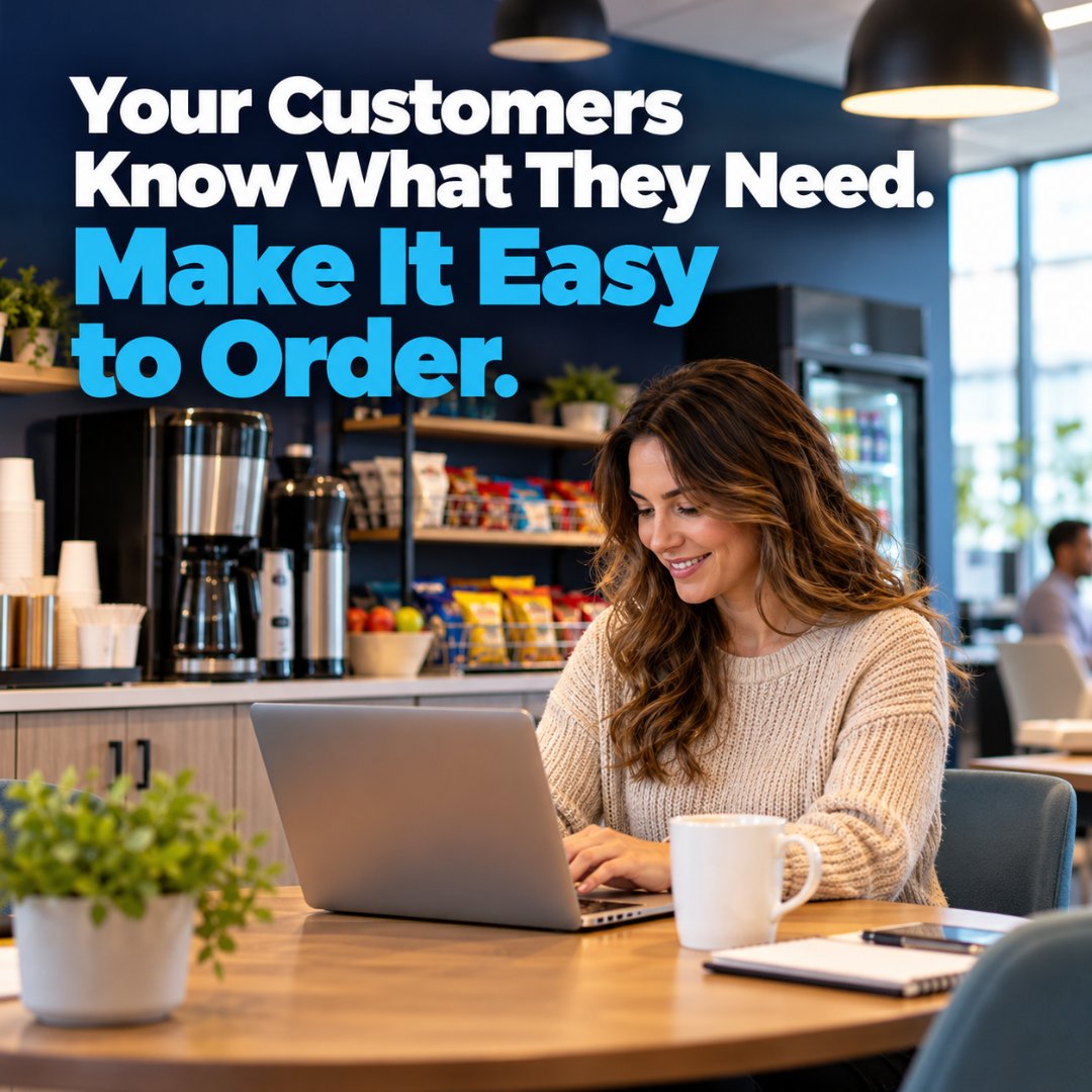 Tech2Success's tweet photo. ☕ Your customers know what they need. Make ordering easy with Tech 2 Success Online Ordering. #OnlineOrdering #OfficeCoffeeService #CustomerExperience #TechThatWorks https://t.co/loGgwDMYoO