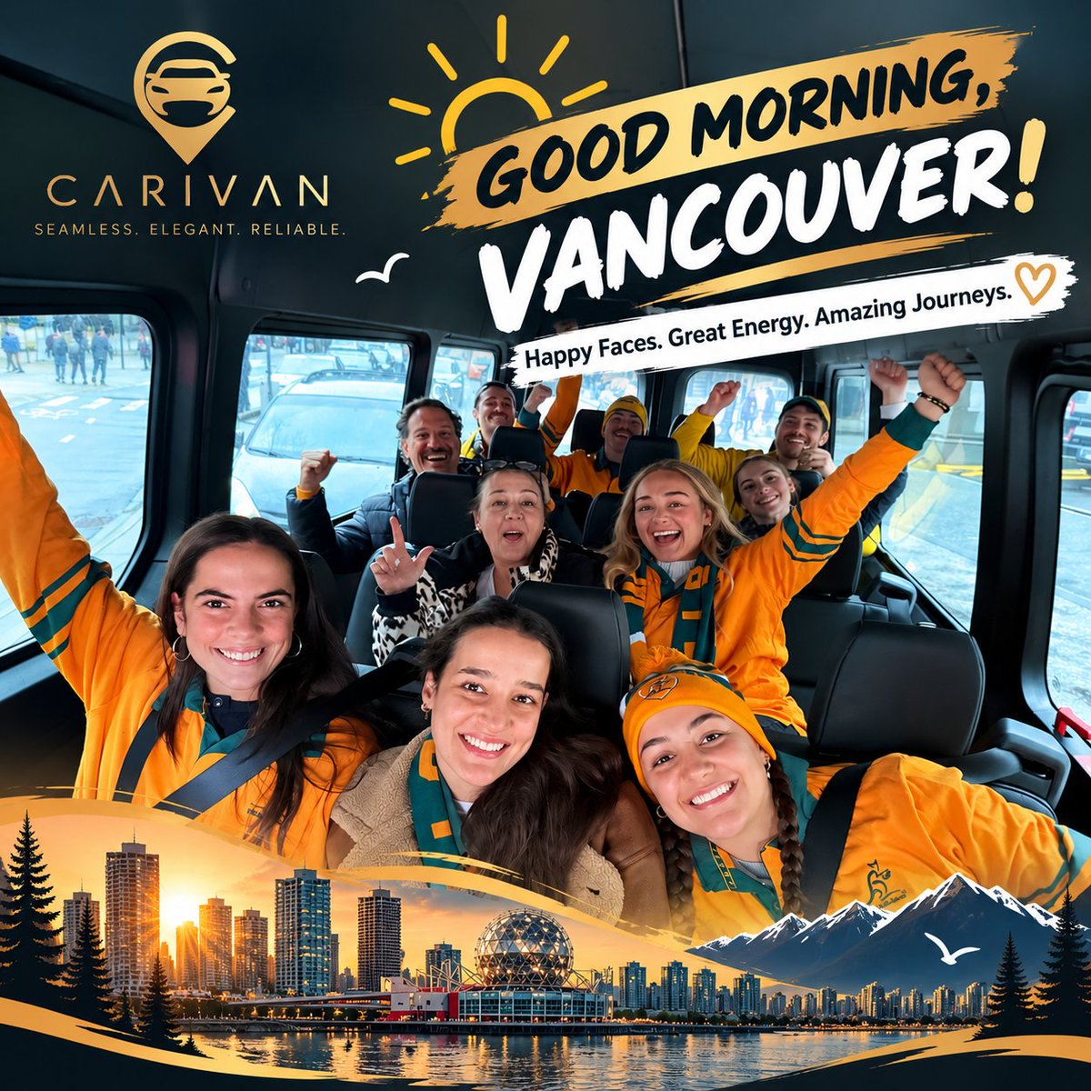carivan_ca's tweet photo. GOOD MORNING, VANCOUVER! βοΈ
Happy Faces. Great Energy. Amazing Journeys. πβ¨
CARIVAN
Seamless. Elegant. Reliable.
#Carivan #GoodMorningVancouver #ExploreBC #VancouverTours #TravelTogether https://t.co/upcFxgKKJ8