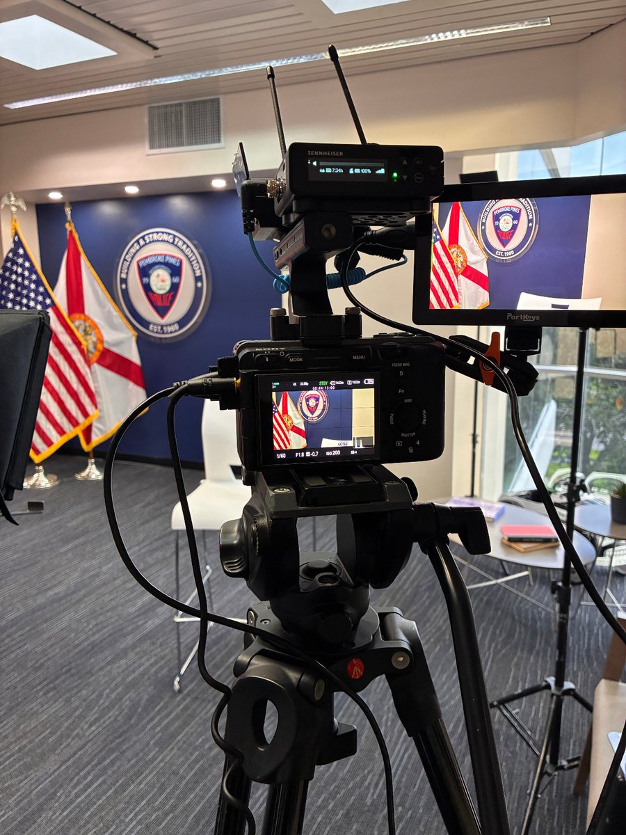 142Productions's tweet photo. Have cameras, will travel! We headed south for another shoot with Pembroke Pines PD, capturing leadership interviews, B-roll, and more for their latest project.

And of course, no South Florida shoot is complete without a Cuban sandwich somewhere along the way. https://t.co/PpYYB2DwV3