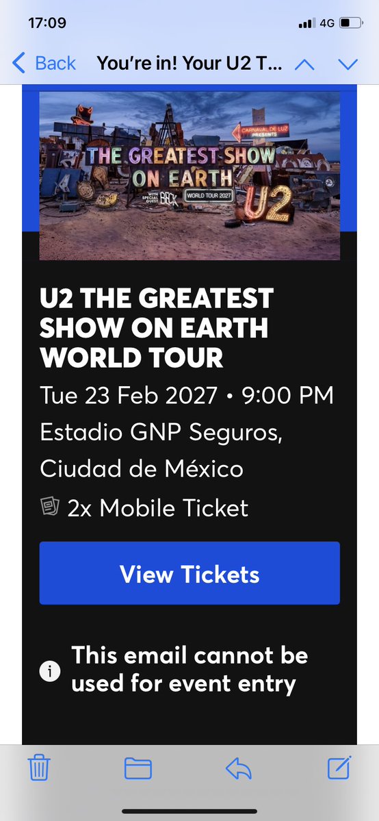 wuftyruffruff's tweet photo. Opening night. 
@U2 world tour. 
Golden Circle tkts.
Viva Mexico 🙏❤️❤️😎 https://t.co/lzFjBM1FYA