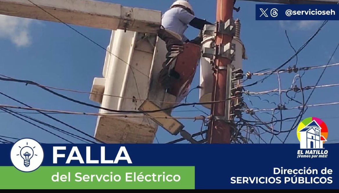 ServiciosEH's tweet photo. 📢 #ServiciosEHInforma #ServicioEléctricoEH ⚡⚠️

Informamos que tras una fluctuación general en el municipio se registró una avería en el circuito:

📍 Lagunita B2

Se encuentran temporalmente sin fluido eléctrico los siguientes sectores:
D1
P3
P1
L7
Calle El Parque https://t.co/e2TmiUnrjC