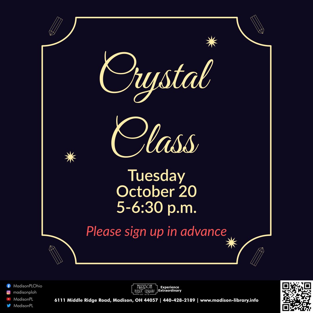 MadisonPL's tweet photo. Crystal &amp; Chakra Class: Continue Your Journey! Join Paula Stuebbe for a follow-up class to explore crystals &amp; chakras in more depth, learn new practices, and deepen your understanding. Sign up: https://t.co/50GVXzP98A https://t.co/gfuFYWDPRp