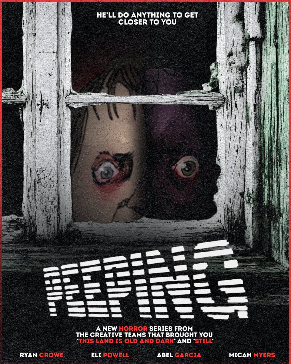 ryancrowe's tweet photo. starting work on my next series 'Peeping'

it's a horror comic, of course - indie horror - back in league with my old chums @InvaderComics 

also working with my old partner in crime abel garcia and new partner in crime eli powell https://t.co/5TRhkn3Lzd